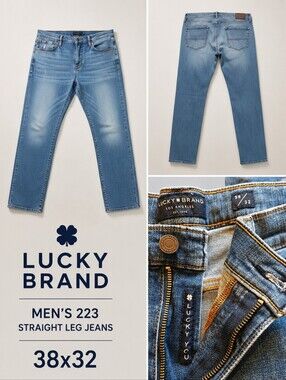 Lucky Brand Classic Wash Jeans | Men’s 38x32 | Straight Fit Denim | EUC